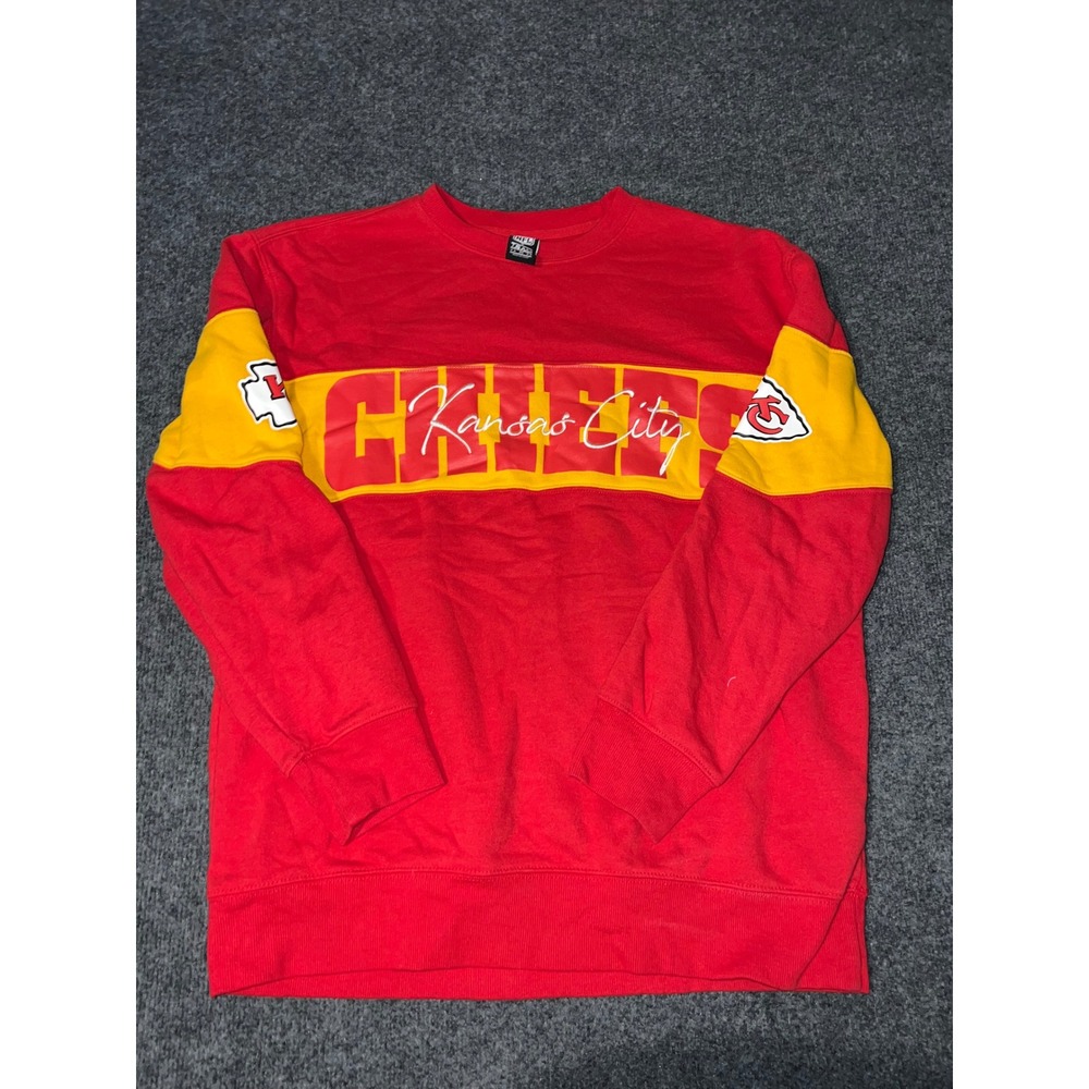 NFL Team Apparel Kansas City Chiefs Sweatshirt Red Yellow Medium RN126673